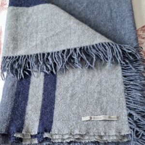 Alicia Adams Alpaca Throw Blanket Blue Color 50×60 Wool Bled Made In Peru